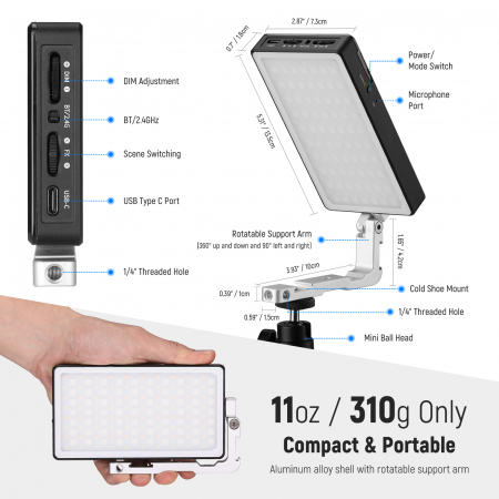 Lampa video LED RGB Neewer SL90 Pro 12W [6]