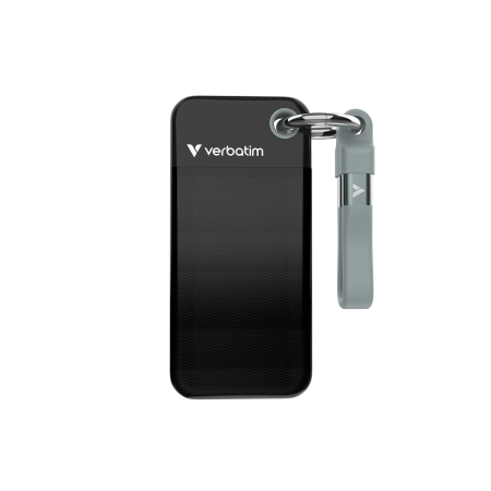 SSD-uri externe - Verbatim Pocket SSD extern, 256 GB, USB 3.2 Gen 2, Negru/Gri