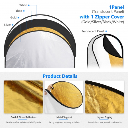 Reflector foto/video Neewer, 5 in 1, 80x120 cm [6]