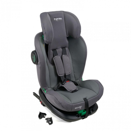 Scaun auto U-GROW Secure+, Rotatie 360 de grade, i-Size, ISOFIX, 0-36 kg, 40-150 cm, Gri [6]