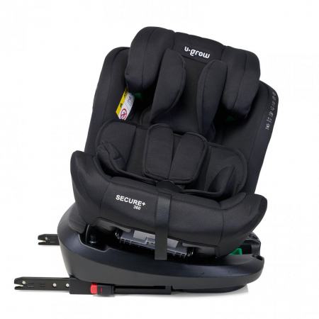 Scaun auto U-GROW Secure+, Rotatie 360 de grade, i-Size, ISOFIX, 0-36 kg, 40-150 cm, Negru [4]