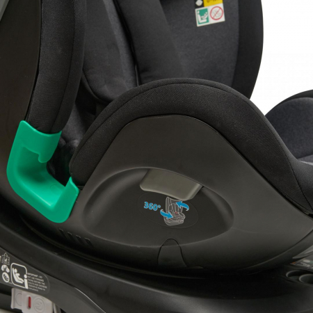 Scaun auto U-GROW, Rotatie 360 de grade, i-Size, R129, ISOFIX, 0-36 kg, 40-150 cm, Negru [7]