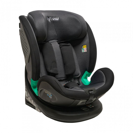 Scaun auto U-GROW, Rotatie 360 de grade, i-Size, R129, ISOFIX, 0-36 kg, 40-150 cm, Negru [6]