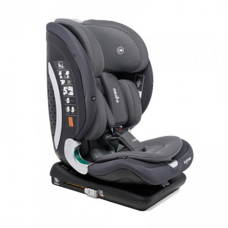 Scaun auto U-GROW Goldfix Plus, i-Size, R129, ISOFIX, 9-36 kg, 76-150 cm, Gri [2]