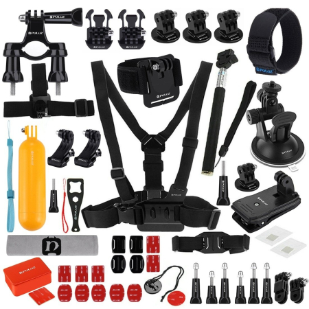 Camere video de actiune & accesorii - Set accesorii camere actiune Puluz PKT16, 53 buc