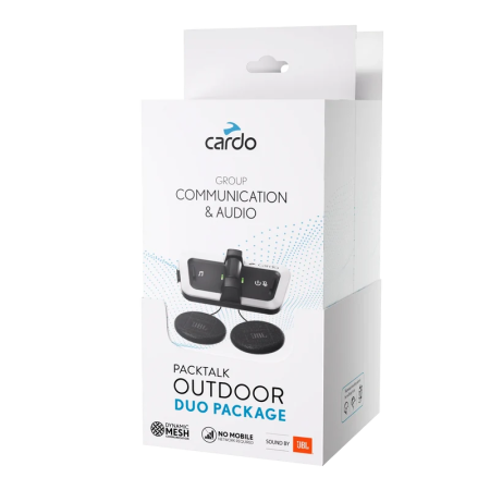 TV, Audio-Video & Foto - Sistem comunicatie Cardo Packtalk Outdoor Duo, pentru casca, Alb