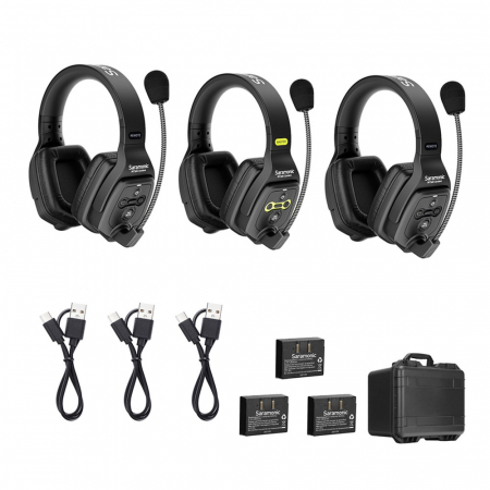 Sisteme intercom - Sistem intercom wireless complet pentru 3 persoane Saramonic WiTalk WT3D