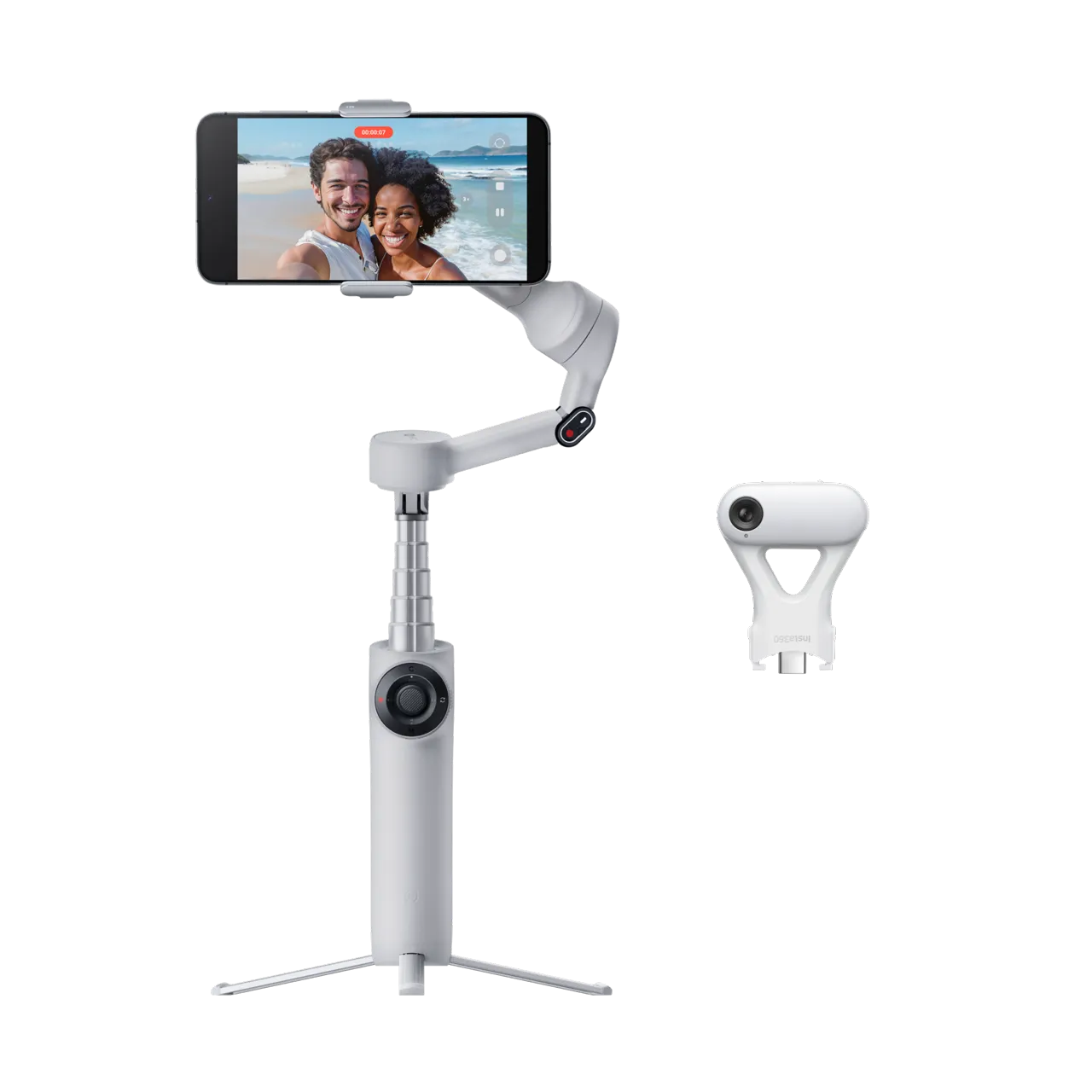 Laptop, Tablete & Telefoane - Stabilizator Insta360 Flow 2 Plus Bundle, Stone Gray