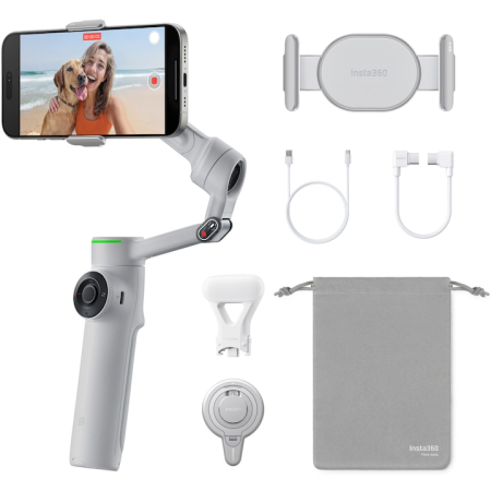 Accesorii telefoane mobile - Stabilizator Insta360 Flow 2 Pro Creator Bundle, Stone Gray