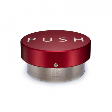 Coffee Corner - Tamper Plat PUSH Espresso, 58.5mm, Rosu