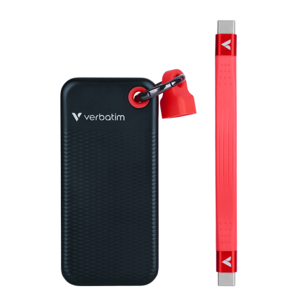 Verbatim Pocket SSD extern, 128 GB, USB 3.2 Gen 2, Negru/Rosu [2]