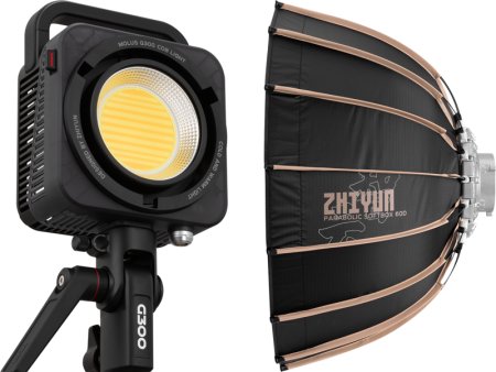 Lampi lumina continua - Kit Lampa LED COB Zhiyun Molus G300 + Softbox Parabolic 60cm (montura Bowens)