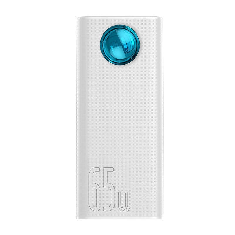 Product Image for Acumulator extern Baseus Amblight Digital Display Fast Charge 30000mAh, 65W, USB-C, USB-A, cu cablu USB-C 100W 1m, Alb