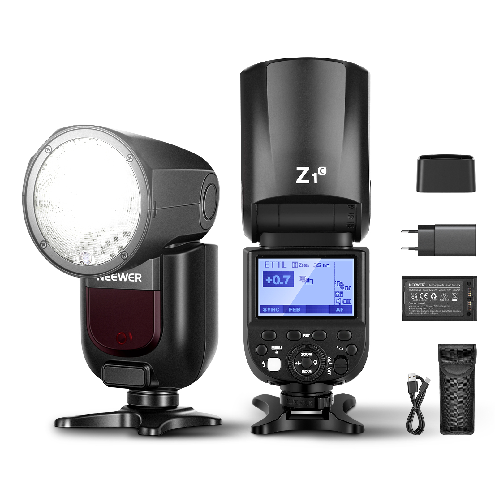 Product Image for Blit Speedlite Neewer Z1-C TTL cu cap rotund, comp. Canon