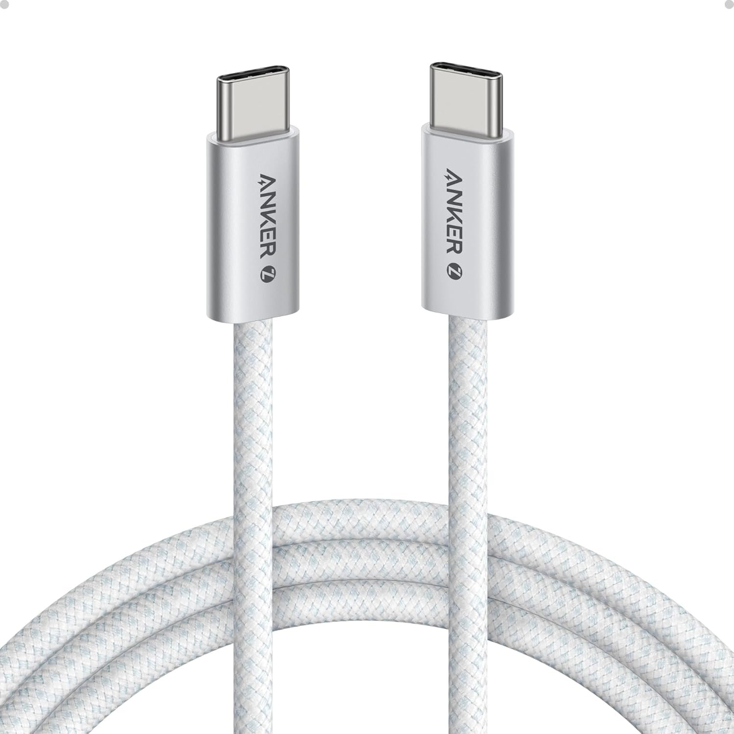 Product Image for Cablu Anker Zolo USB-C la USB-C, 240W, braided, 1m, Alb
