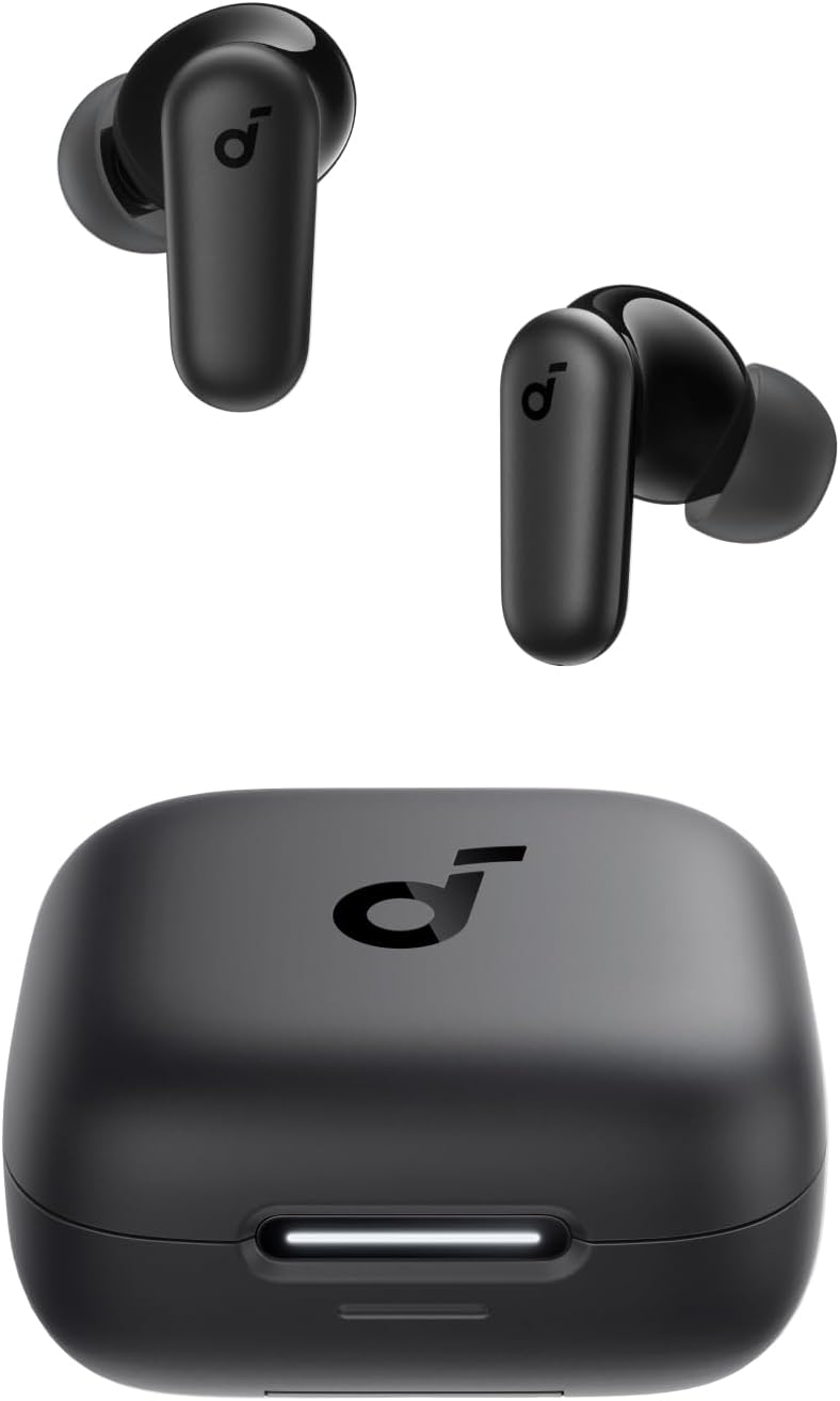 Product Image for Casti wireless Anker Soundcore P30i, Tehnologie Noise Cancelling, 2-in-1 carcasa si stand, IP54, Bluetooth 5.4, Negru