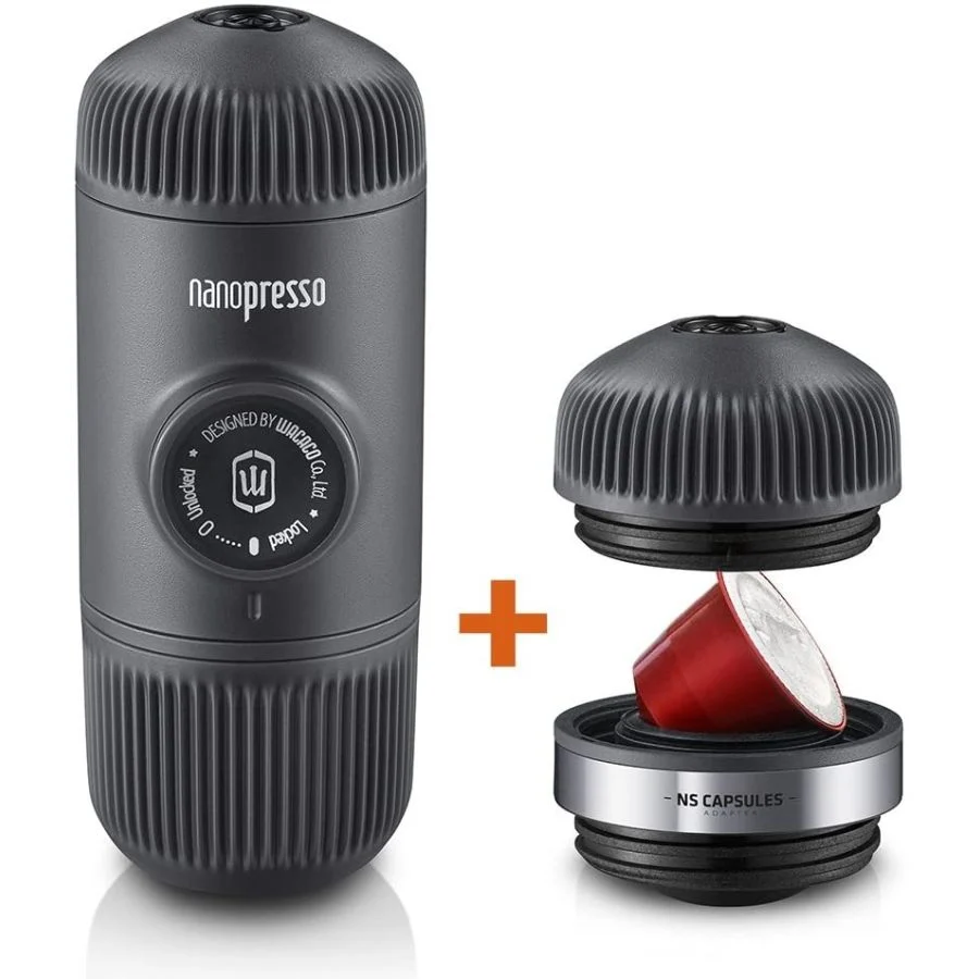 Product Image for Espressor portabil Wacaco Nanopresso, presiune max. 18bari, rezervor 80ml, adaptor Nespresso inclus, Negru