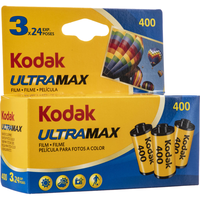Product Image for Film foto color Kodak UltraMax 400, ISO 400, 35mm, Set 3 bucati, 3 x 24 Expuneri