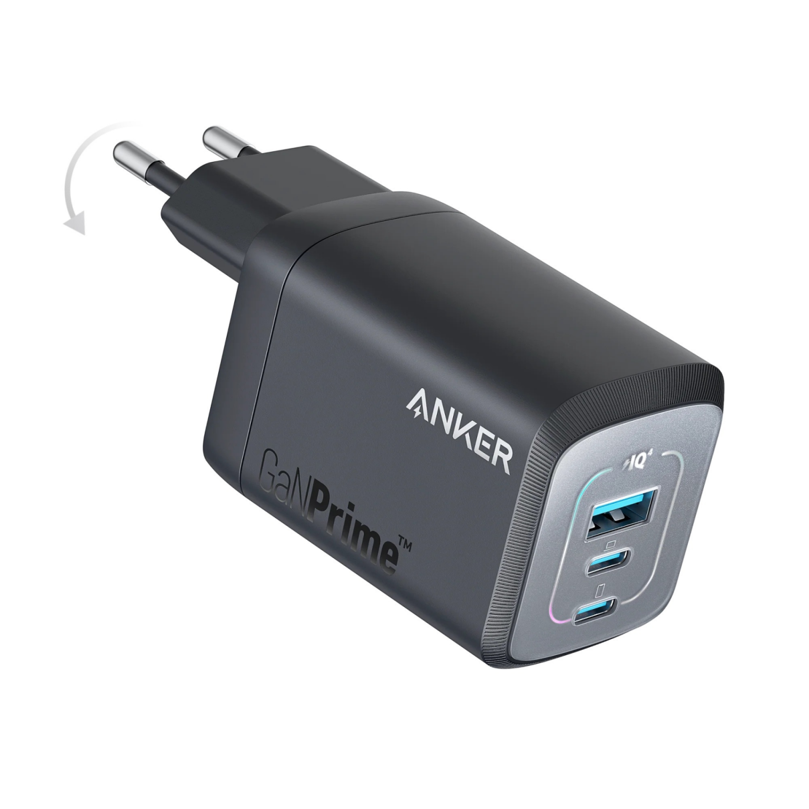 Product Image for Incarcator retea Anker GaN Prime, 67W, ActiveShield, 2.0, 2x USB-C, 1x USB-A, Negru
