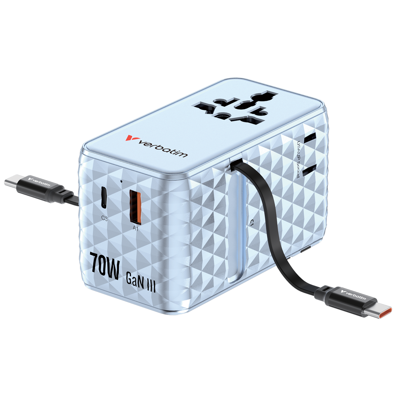 Product Image for Incarcator Verbatim Charge n Travel 70W, GaN III, Albastru