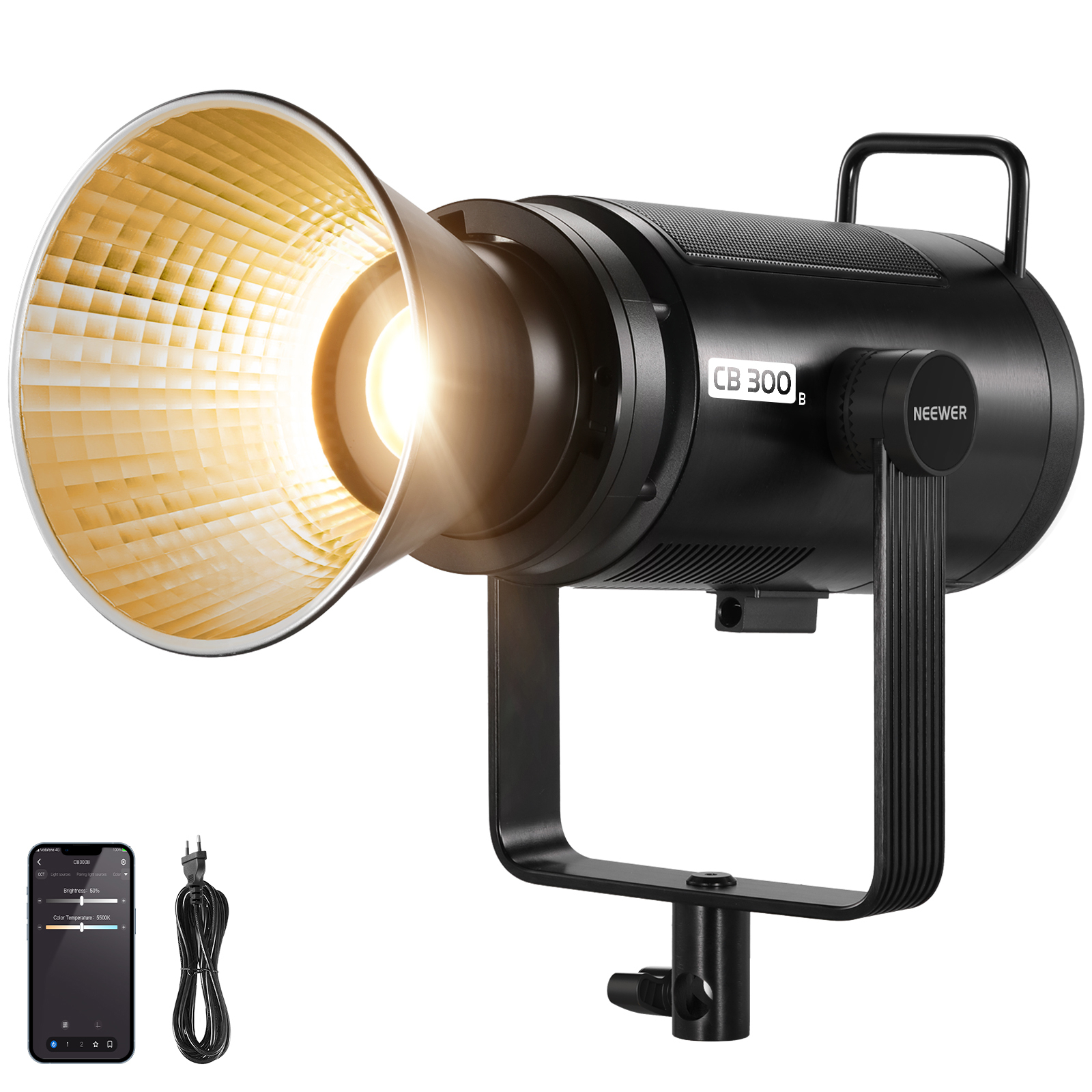 Product Image for Lampa video LED Bi-color Neewer CB300B 320W, 2700K-6500K, Control din aplicatie, Metal, Bowens