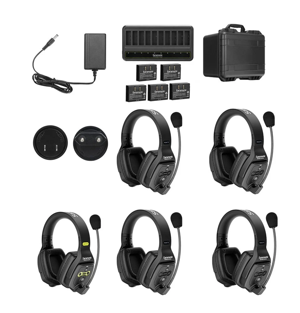 Product Image for RESIGILAT: Sistem intercom wireless complet pentru 5 persoane Saramonic WiTalk WT5D cu casti dual-ear
