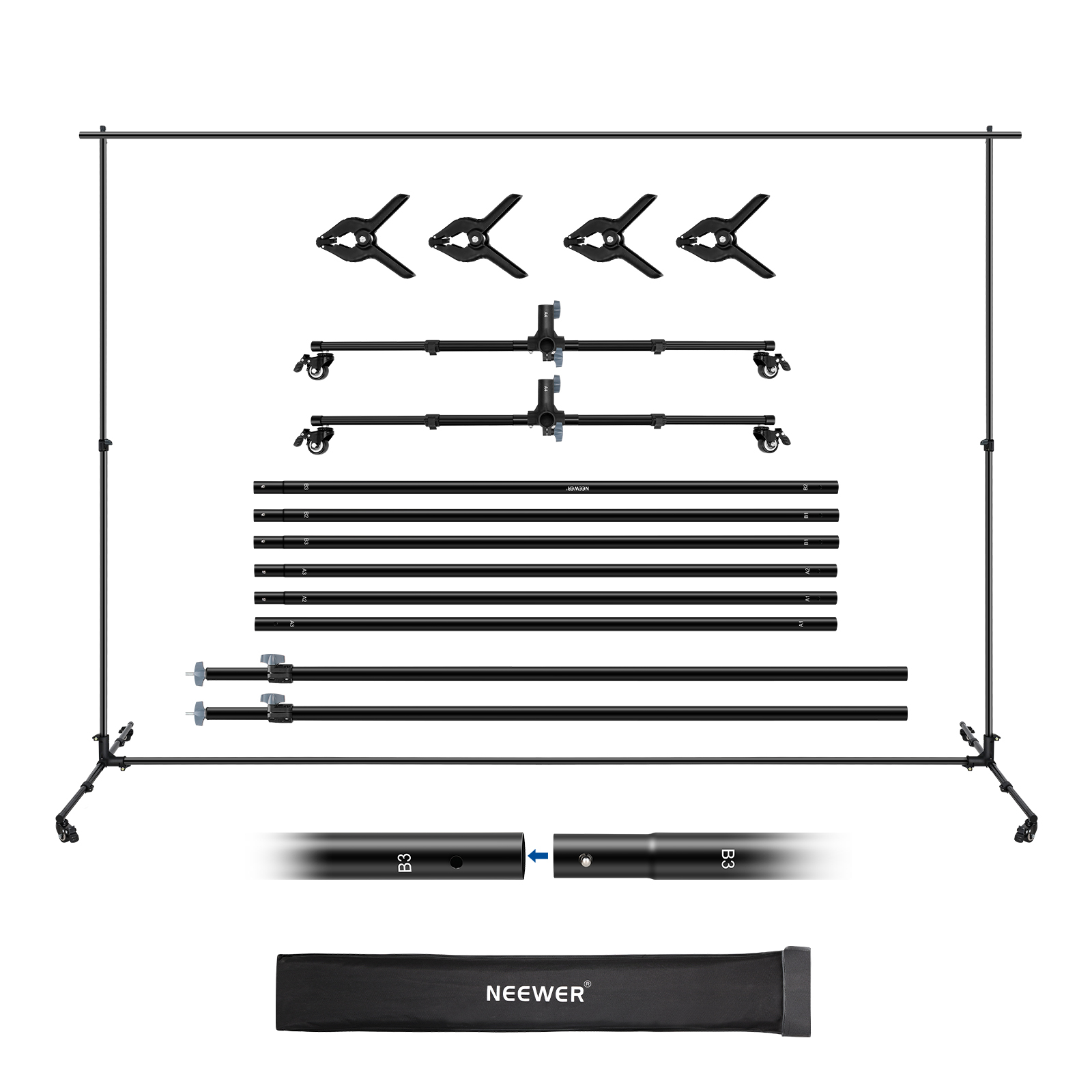 Product Image for Suport pentru fundal cu roti NEEWER NK-02, 3x2.1m