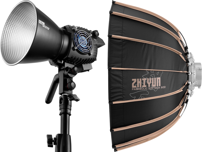 Product Image for Kit Lampa LED COB Zhiyun Molus B100 + Softbox Parabolic 60cm (montura Bowens)