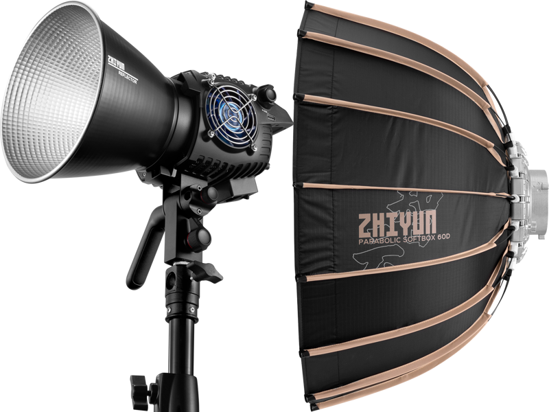 Product Image for Kit Lampa LED COB Zhiyun Molus B200 + Softbox Parabolic 60cm (montura Bowens)