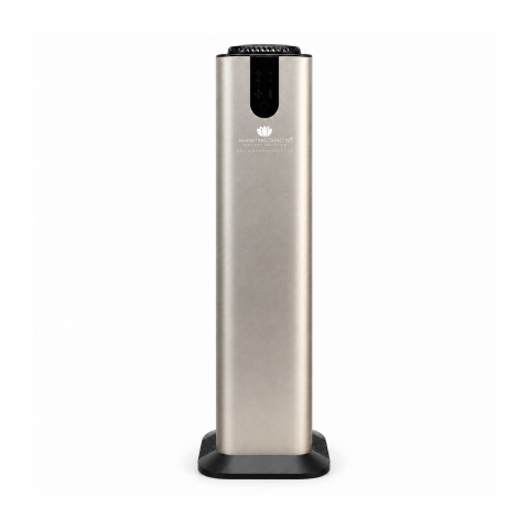 DIFUZOARE DE PARFUM PENTRU LOCUINTA - Explorer Tower Silver – Difuzor profesional de parfum pentru spații mari, până la 2.000 m³ / 700 m², Bluetooth și rezervor de 800 ml