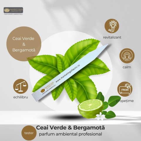Scent samples - Professional Ambient Perfume Green Tea & Bergamot - Freshness and Elegance for Commercial Spaces and Home