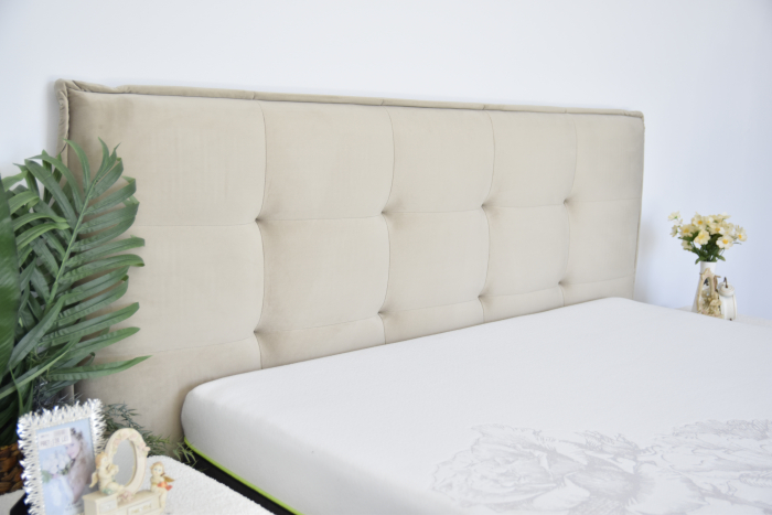 Pat Nordic 160x200 cm Tapitat Catifea Bej Somiera Inclusa (cod ML 2306-01) [12]