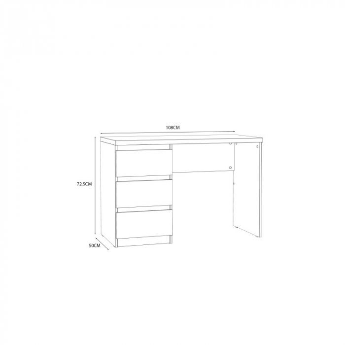 Birou Axel 108x72.5x50 cm Nuanta Alb [4]