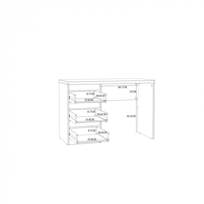Birou Axel 108x72.5x50 cm Nuanta Alb [5]