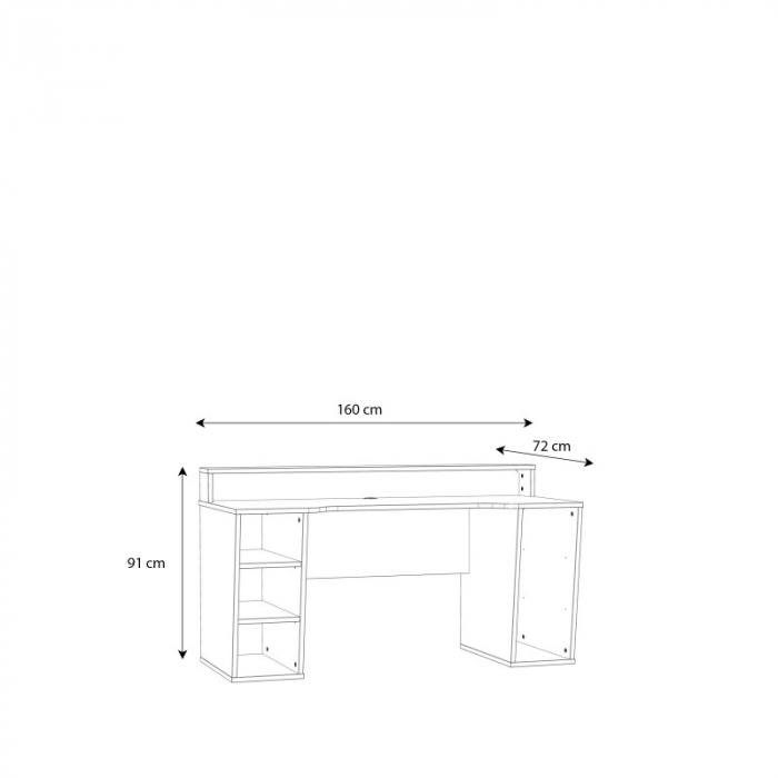 Birou Race led 160x91x72 cm Nuanta Alb [5]