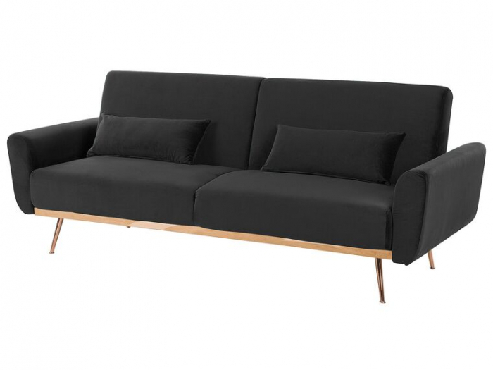Canapea Amadeo 211x83x85 cm Rabatabila Catifea Negru [3]