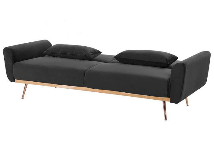 Canapea Amadeo 211x83x85 cm Rabatabila Catifea Negru [5]