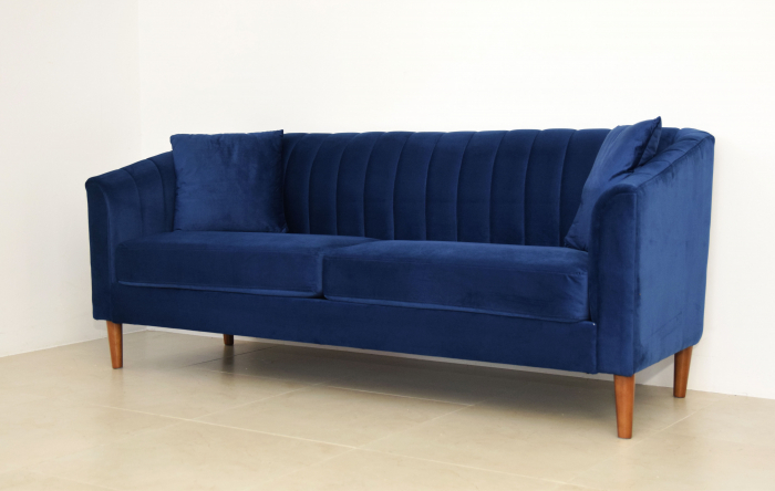 Canapea Belle 208x80x85 cm Material Catifea Albastru [2]