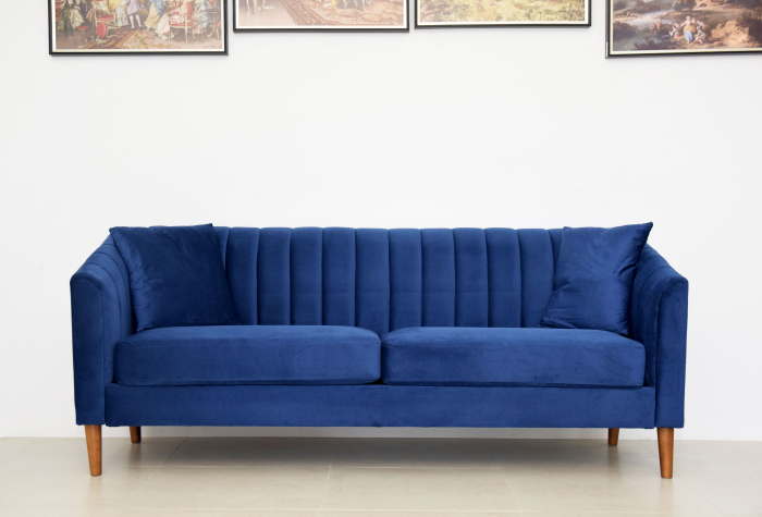 Canapea Belle 208x80x85 cm Material Catifea Albastru [7]