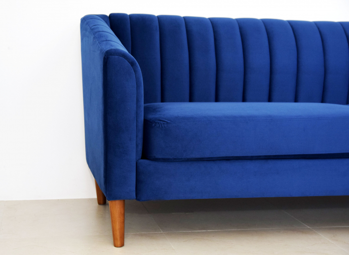 Canapea Belle 208x80x85 cm Material Catifea Albastru [4]