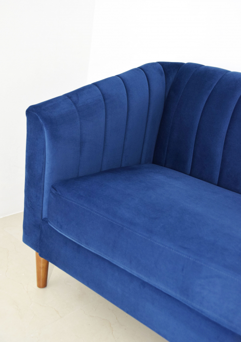 Canapea Belle 208x80x85 cm Material Catifea Albastru [5]