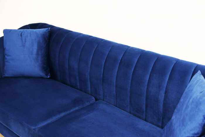 Canapea Belle 208x80x85 cm Material Catifea Albastru [3]