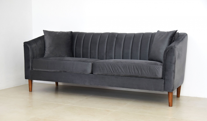 Canapea Belle 208x80x85 cm Material Catifea Gri [3]