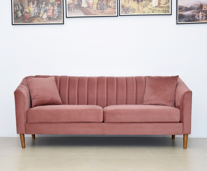 Canapea Belle 208x80x85 cm Material Catifea Roz [2]