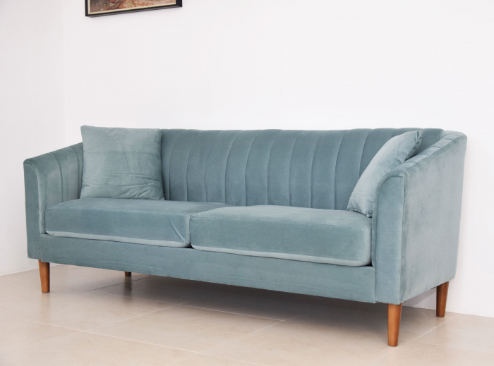 Canapea Belle 208x80x85 cm Material Catifea Turcoaz [3]