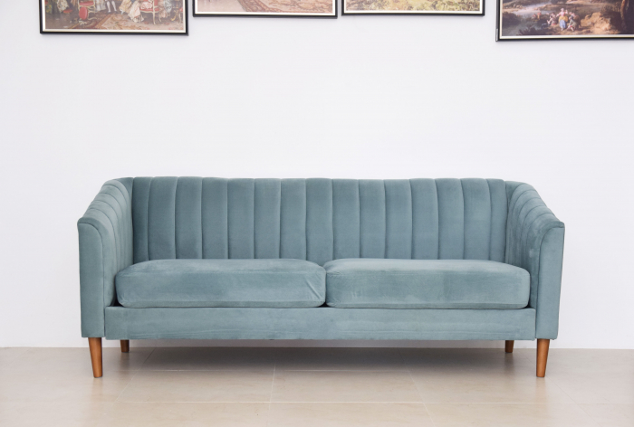 Canapea Belle 208x80x85 cm Material Catifea Turcoaz [2]