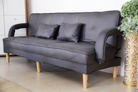 Canapea Clara 200x78x62 cm Rabatabila Catifea Gri [2]