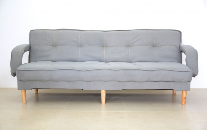 Canapea Clara 200x78x62 cm Rabatabila Catifea Gri [1]