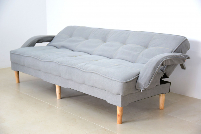 Canapea Clara 200x78x62 cm Rabatabila Catifea Gri [2]