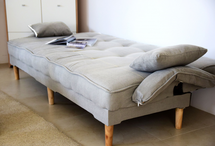 Canapea Clara 200x78x62 cm Rabatabila Catifea Gri [3]